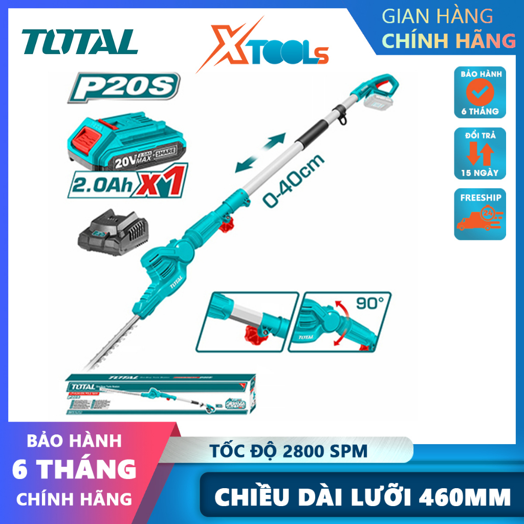 Máy tỉa cành trên cao dùng pin 20V TOTAL - TPHT2016012