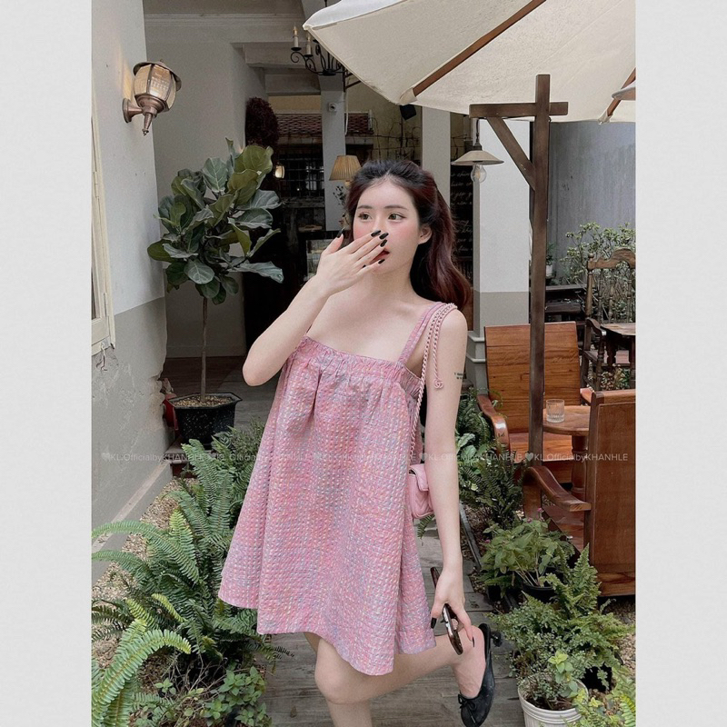 Đầm Xuông Babidoll Tằm 2 Line Xoè Rộng Dáng Ngắn