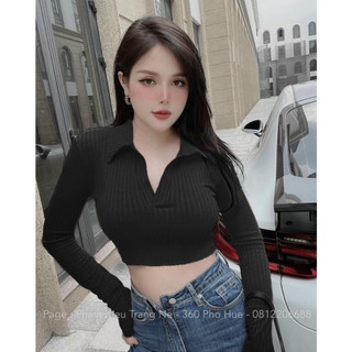 Áo thun tay dài cổ V ôm body chất thun cotton co dãn rất đẹp HÌNH THẬT