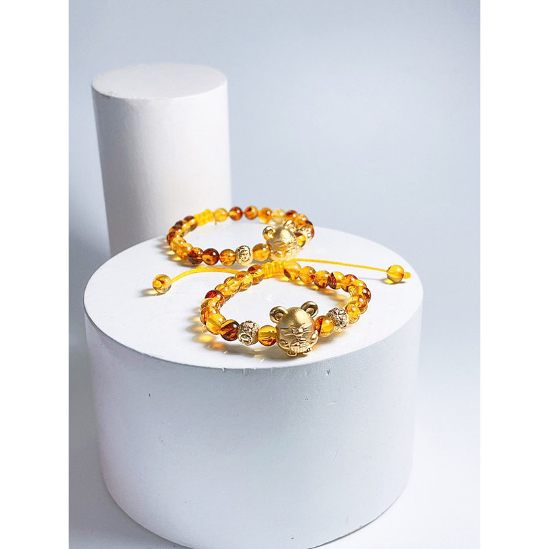 Vòng hổ phách cho bé DMJ Silver