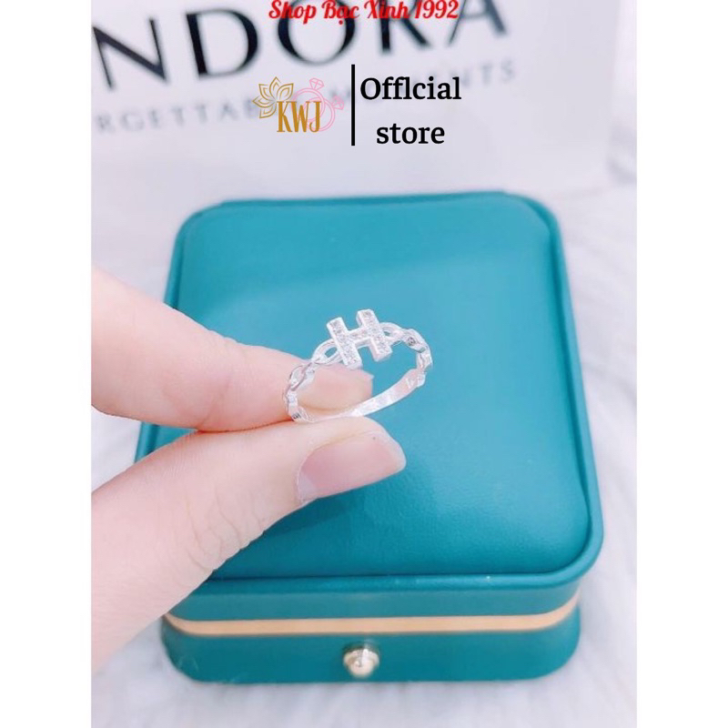 Nhẫn chữ H, nhẫn nữ bạc ta, nhẫn chữ cái theo tên