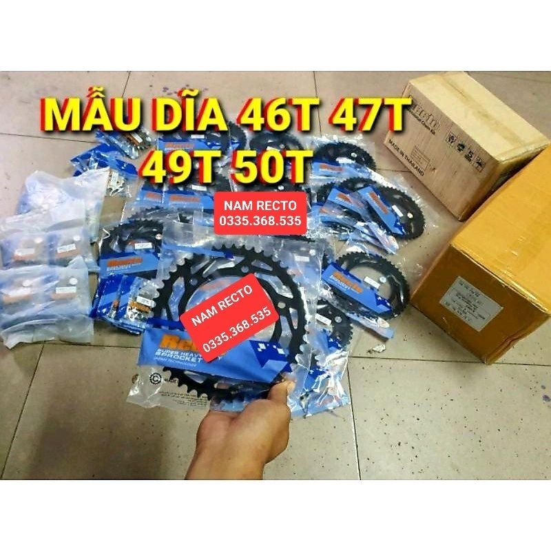 Dĩa sau mt15,r15v3,fz 155i,xsr 155 dĩa 52,50,49,48,47,46 nhông 13,14,15,16,17 chính hãng Recto