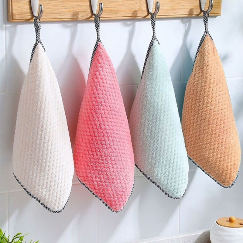 Khăn Lau Bếp Đa Năng, Khăn Lau Tay Nhà Bếp Siêu Thấm, Có Lỗ Treo HOUSESHOP68 – Kích Thước 25x25cm