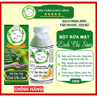 Bột rửa mặt thảo mộc Linh Chi Sâm chính hãng Sắc Dược Thiên 100g - Đẩy nhanh tái tạo, ngừa mụn xóa nám tàn nhang