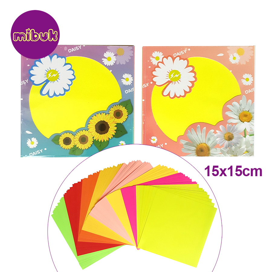 Giấy gấp Origami loại tốt màu sáng giấy gấp hạc thủ công 9x9 14x14 15x15 cm