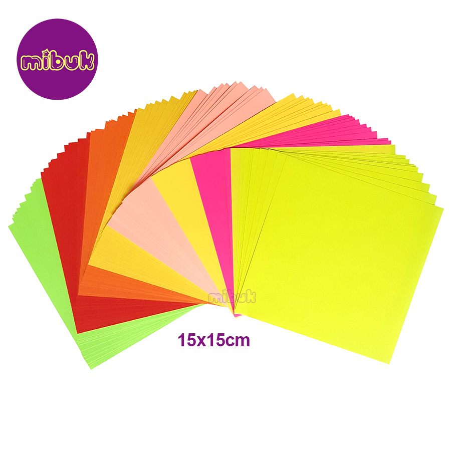 Giấy gấp Origami loại tốt màu sáng giấy gấp hạc thủ công 9x9 14x14 15x15 cm