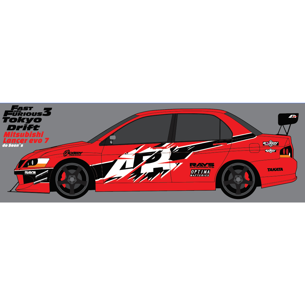 Decan nhựa mitsubishi-lancer-evo-fast-and-furious 1/10