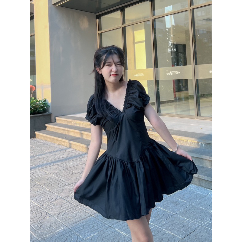 Váy thô xoè trễ vai baziz closet