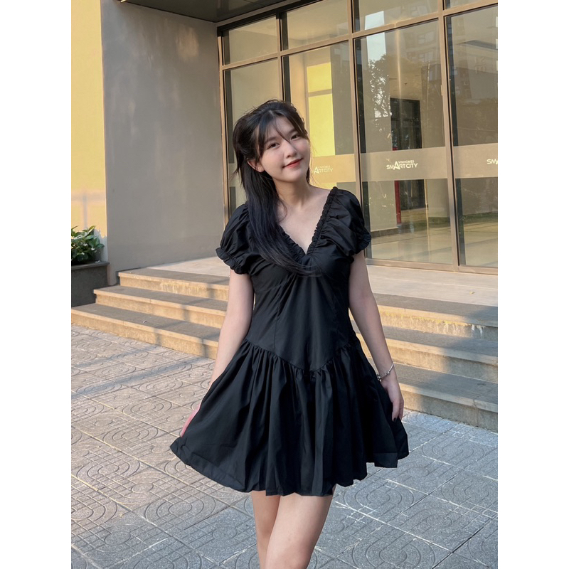 Váy thô xoè trễ vai baziz closet