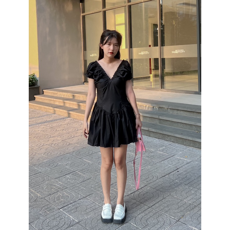 Váy thô xoè trễ vai baziz closet