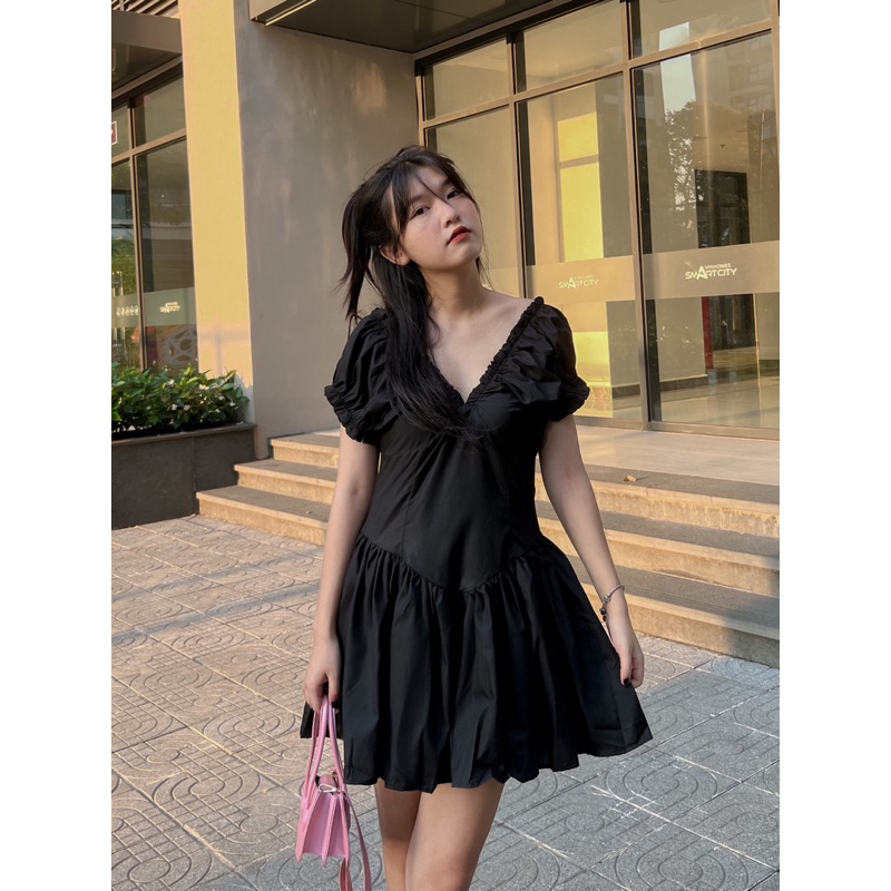 Váy thô xoè trễ vai baziz closet