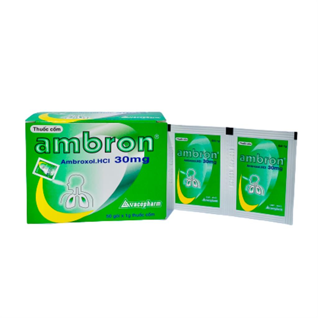 Ambron Ambroxol 30mg giúp long đờm , loãng đờm tiêu đờm hộp 50 gói