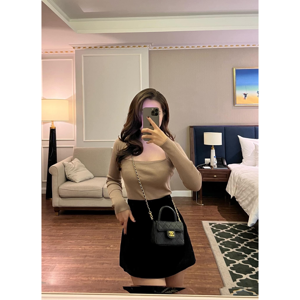 Túi xách đeo chéo, túi cầm tay Cha.n.e.l bản classic quai tròn #TX017 -Linastore