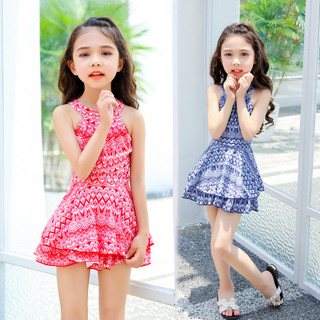 Đồ bơi một mảnh dáng váy xinh xắn cho bé gái, quần sooc đùi trong, chất thun bơi lạnh mịn mát, size lớn đến 38kg | KT027