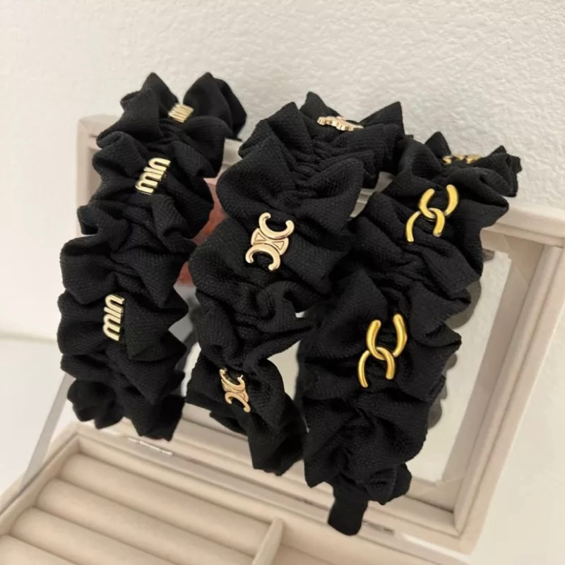 Bờm tóc vải nhăn⚡ FREE SHIP ⚡ Băng đô cài tóc nhún đính phụ kiện thương hiệu phong cách Hàn Quốc