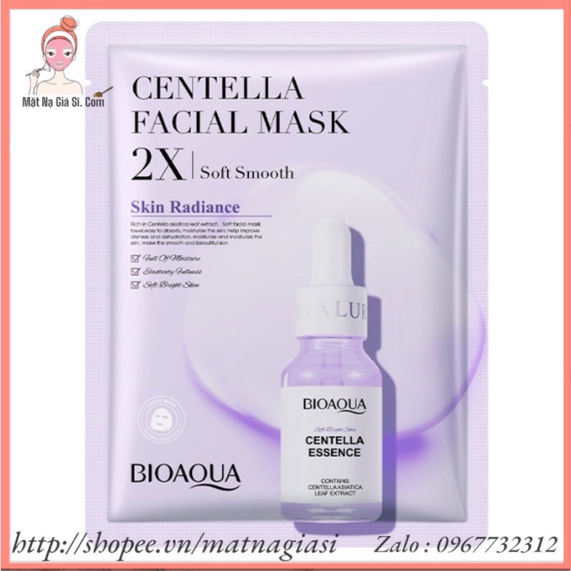 Mặt nạ giấy BIOAQUA  FACIAL MASK dưỡng chất gấp 2 lần Collagen Centella Axit Hyaluronic Vitamin C