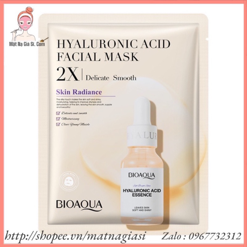 Mặt nạ giấy BIOAQUA  FACIAL MASK dưỡng chất gấp 2 lần Collagen Centella Axit Hyaluronic Vitamin C