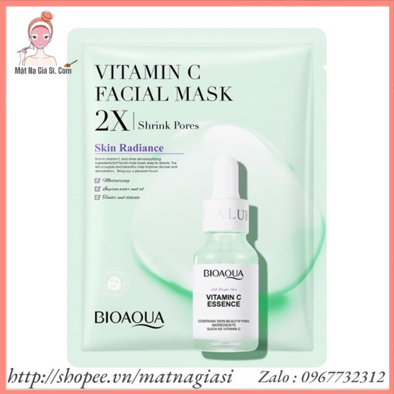 Mặt nạ giấy BIOAQUA  FACIAL MASK dưỡng chất gấp 2 lần Collagen Centella Axit Hyaluronic Vitamin C