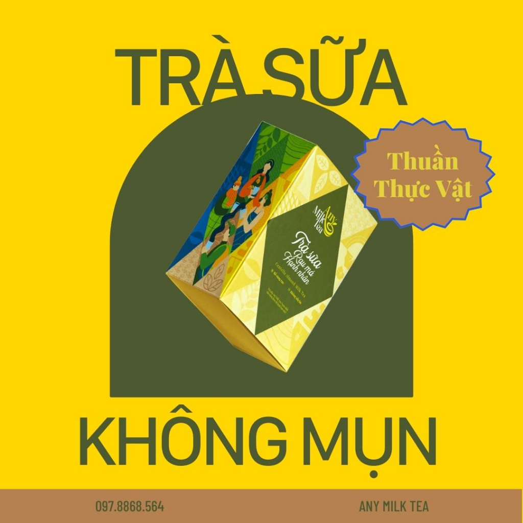 Trà Sữa Rau Má Hạnh Nhân - Không Sữa Bò - Không Mụn - Any Milk Tea - Thuận Lành