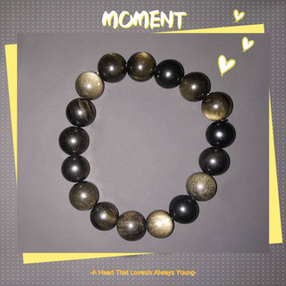 Vòng tay gold obsidian/ vòng tay nam nữ đá thủy tinh núi lửa