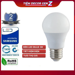 Bóng đèn led buld 3w ánh sáng vàng trắng - bóng đèn tròn kín nước đui xoáy trang trí ngoài trời