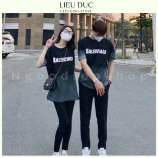 Áo thun loang tay lỡ loang chữ b.a.l.e hot hit nam nữ from rộng oversize