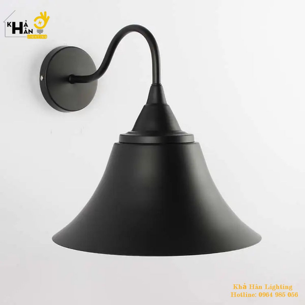 Đèn Tường: Đèn gắn tường trang trí trong nhà cần cong Kiểu dáng vintage D290 - Đèn Khả Hân