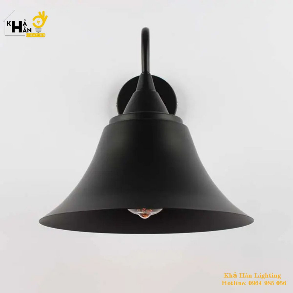 Đèn Tường: Đèn gắn tường trang trí trong nhà cần cong Kiểu dáng vintage D290 - Đèn Khả Hân
