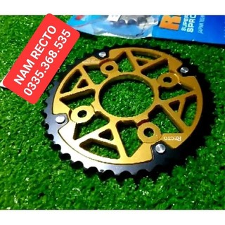 Nhông dĩa nhôm recto raider /satria fi 39t vàng-xanh >>>