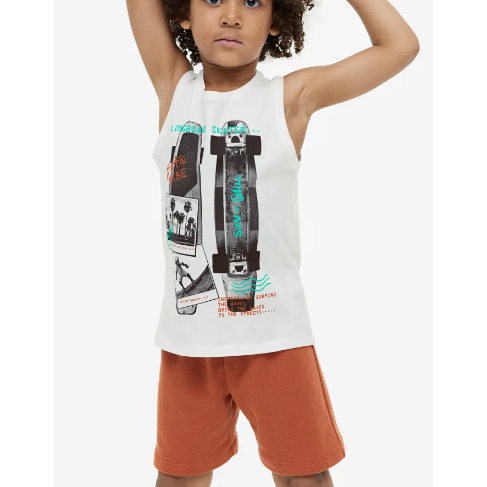 Bộ cotton ba lỗ bé trai HM