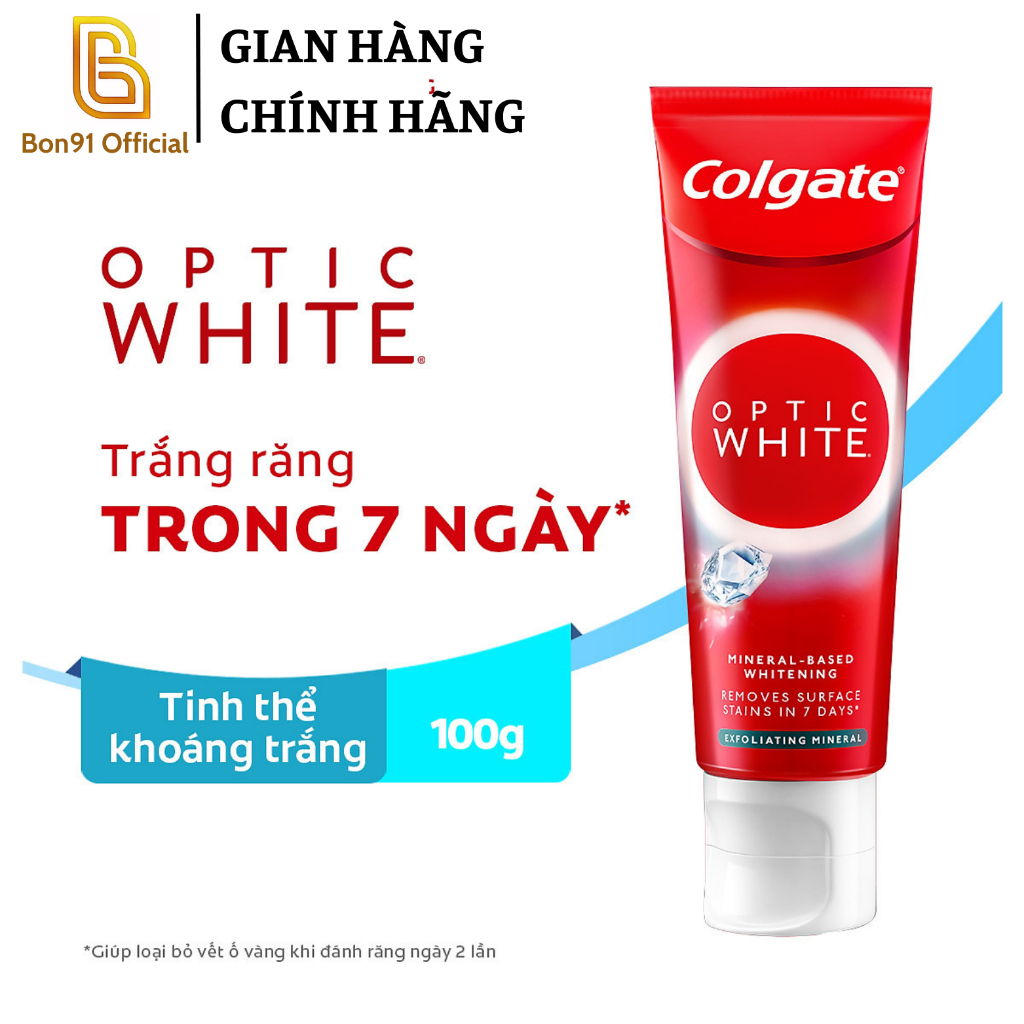 Kem đánh răng Colgate Optic White Plus Shine làm trắng sáng răng 100g