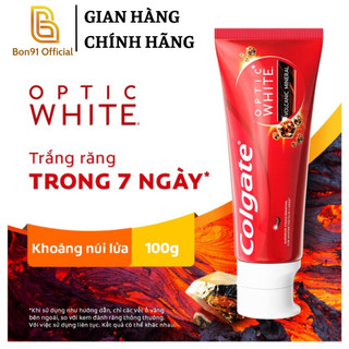 Kem đánh răng Colgate Optic White Volcanic Mineral khoáng núi lửa 100g