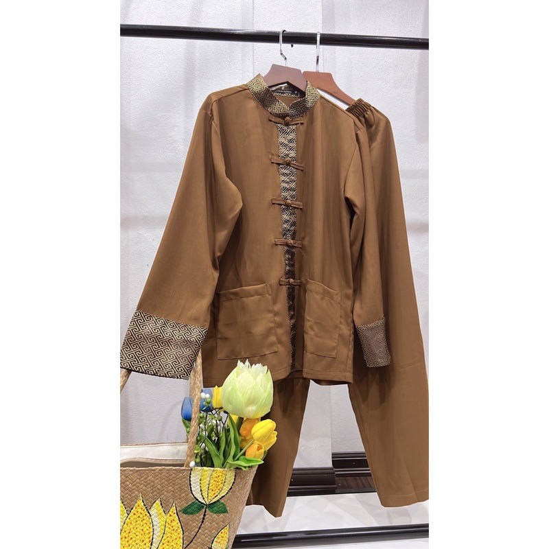 Quần áo phật tử nam,Đồ lam đi chùa nam,Pháp phục,Đồ bộ nam cao cấp