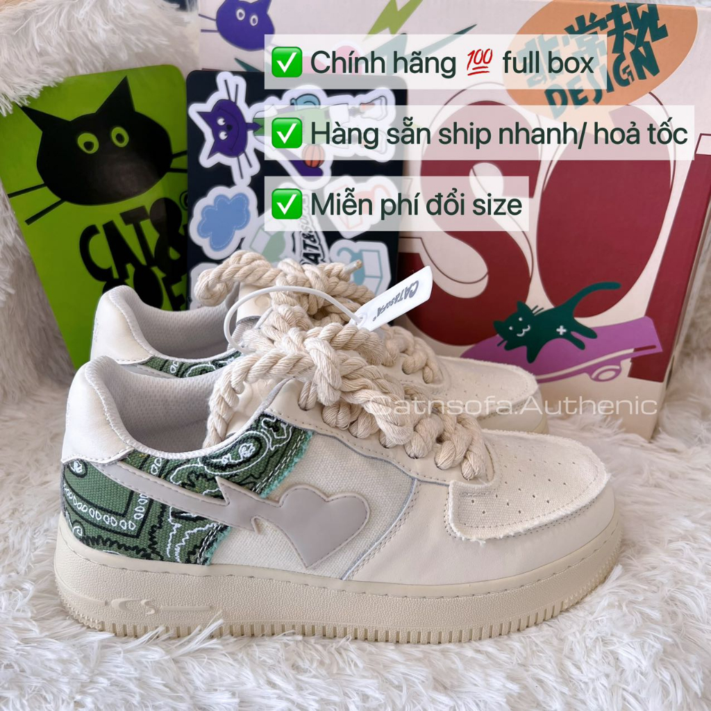 Giày thể thao Cat&Sofa hàng có sẵn - full box phụ kiện - CASHEW - AC197 sneaker unisex