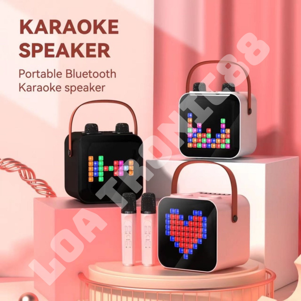 Loa Bluetooth Karaoke Mini SP100 Siêu Cute, Thiết Kế Sang Trạng Với Màn Hình Led