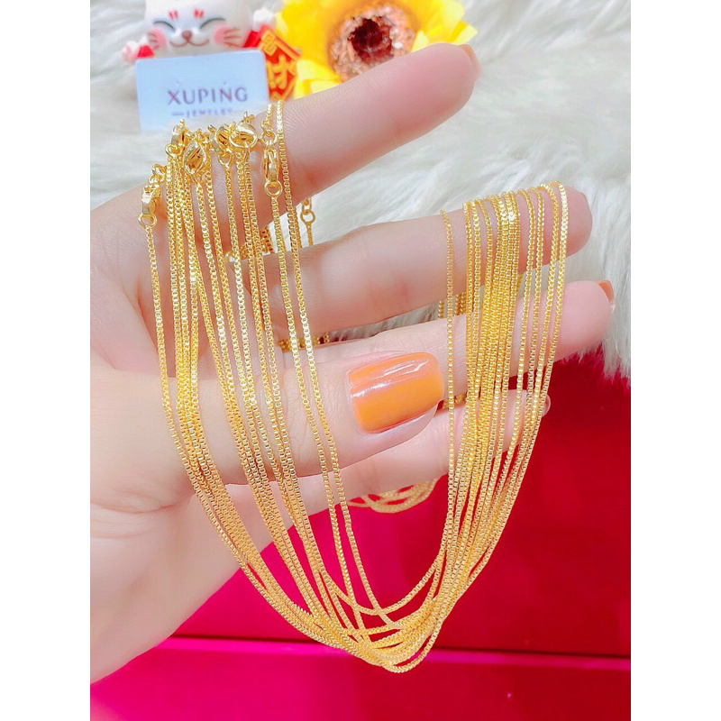 dây mì nhỏ mạ vàng 24 cao cấp ( dây chuyền xuping siêu bền màu )