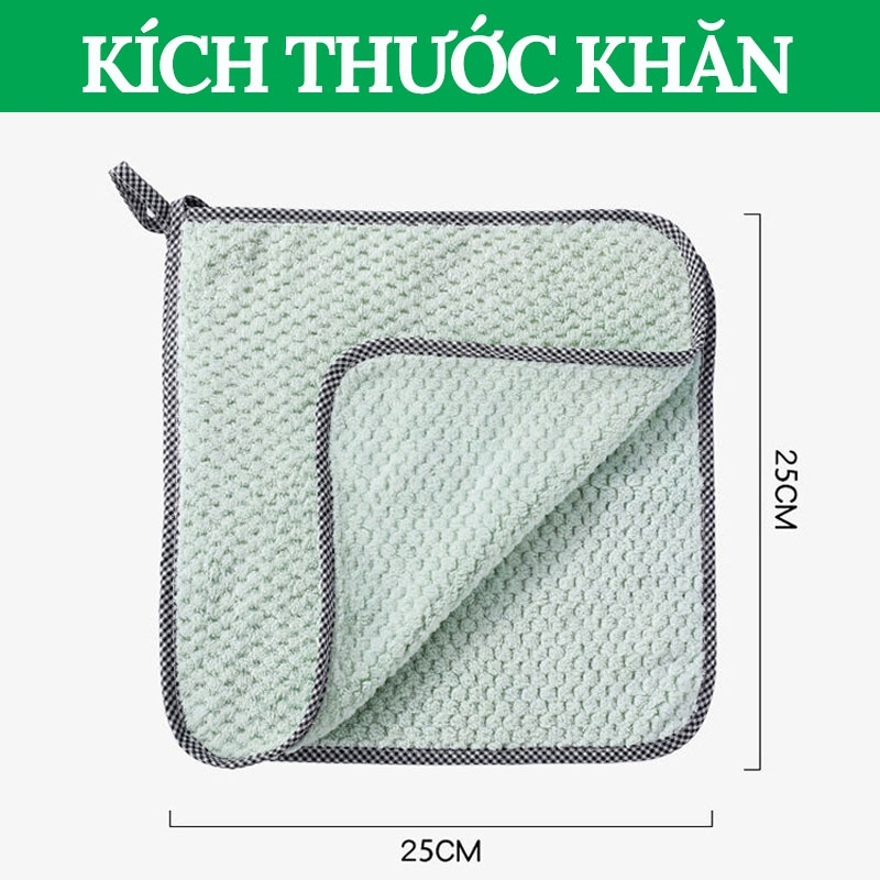 Khăn Lau Bếp Đa Năng, Khăn Lau Tay Nhà Bếp Siêu Thấm, Có Lỗ Treo HOUSESHOP68 – Kích Thước 25x25cm