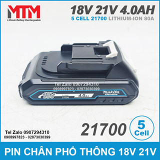 Pin chân phổ thông M21 Makita Hukan Dekton 18V 21V 4.0Ah 5 cell 21700 – mạch 80A