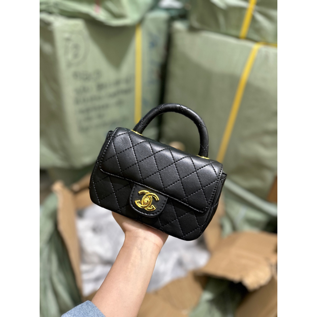 Túi xách đeo chéo, túi cầm tay Cha.n.e.l bản classic quai tròn #TX017 -Linastore