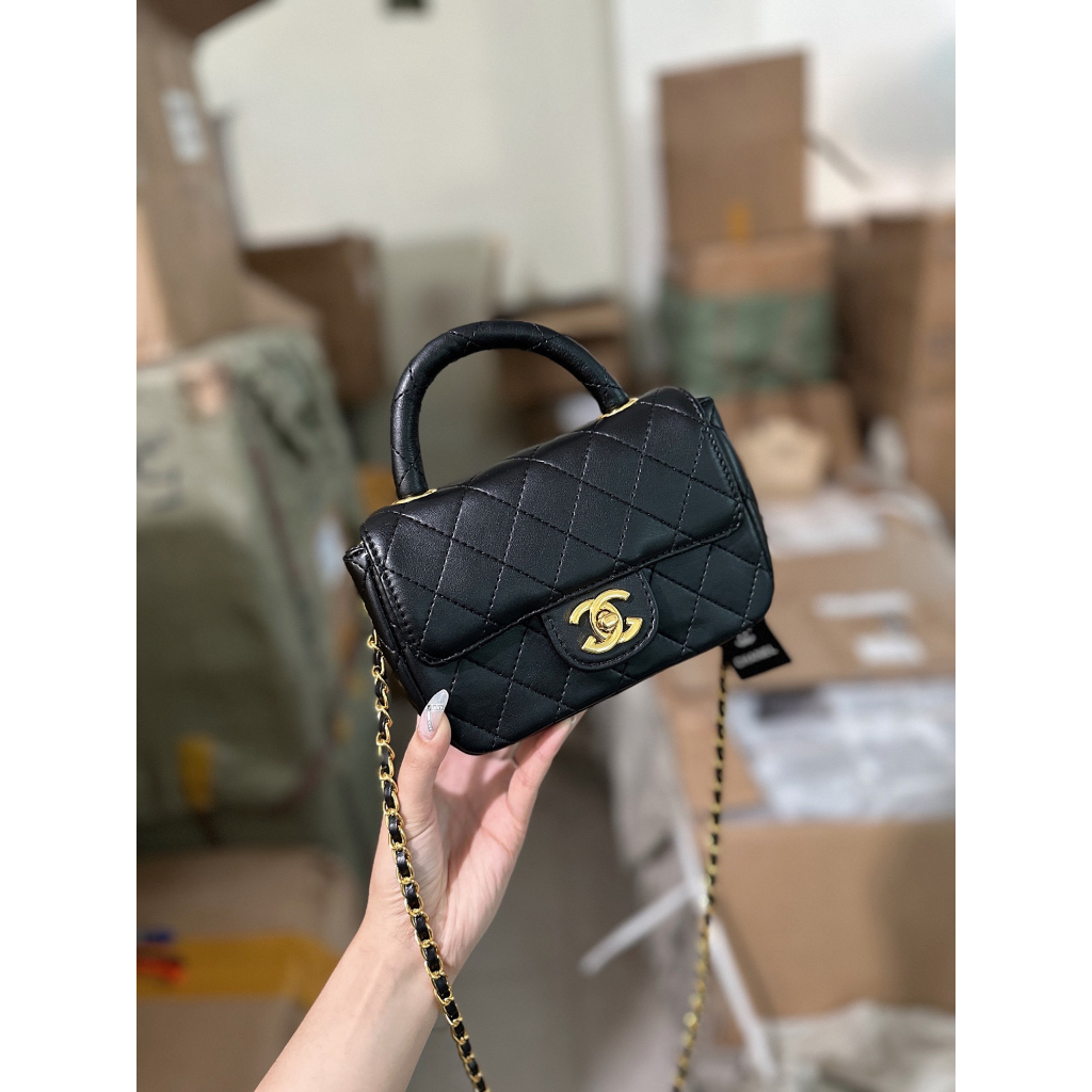 Túi xách đeo chéo, túi cầm tay Cha.n.e.l bản classic quai tròn #TX017 -Linastore