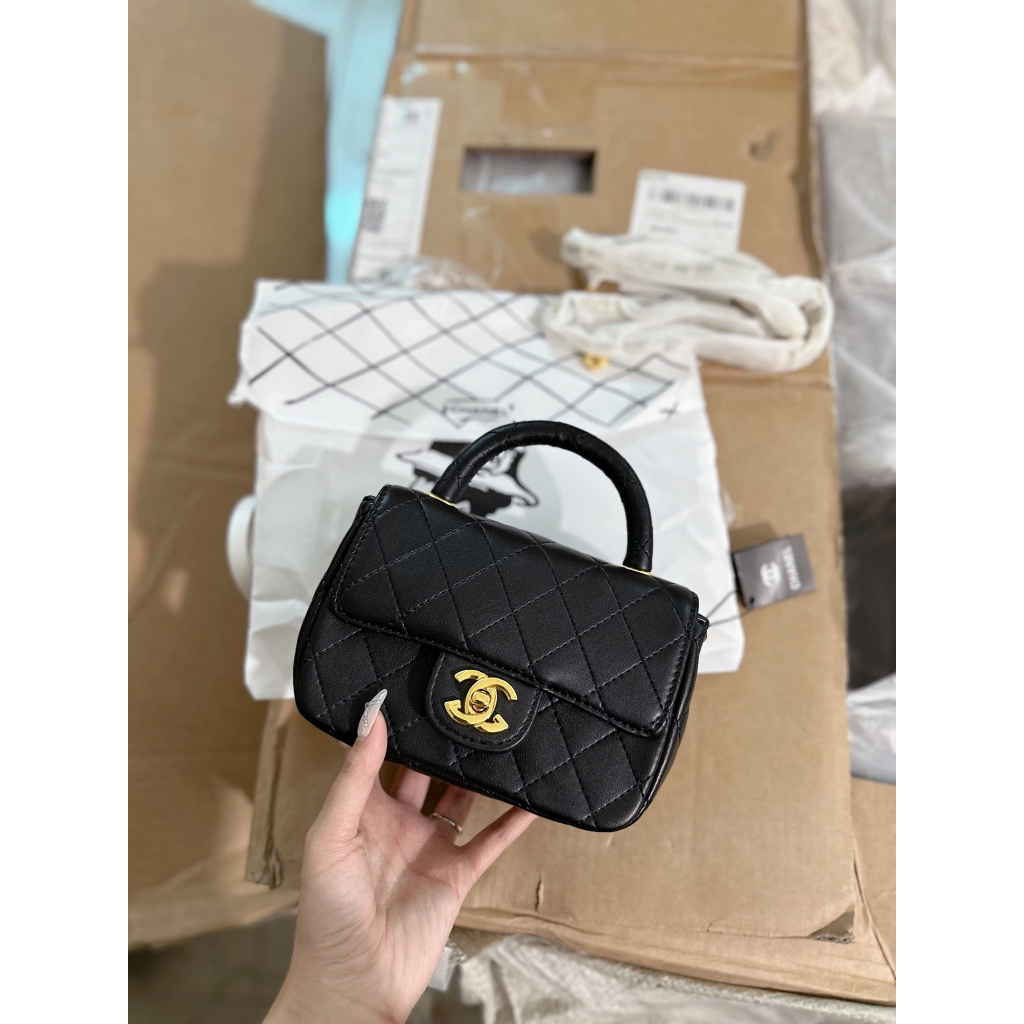 Túi xách đeo chéo, túi cầm tay Cha.n.e.l bản classic quai tròn #TX017 -Linastore