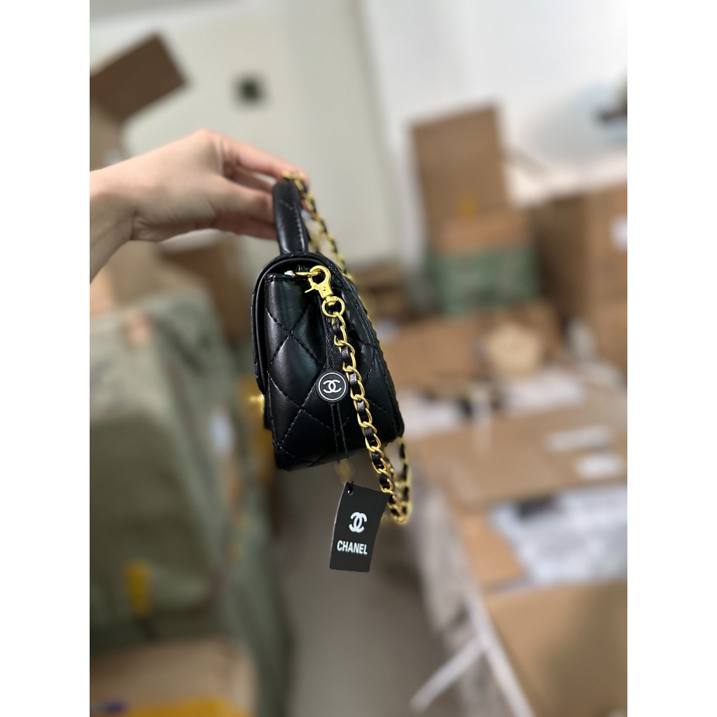 Túi xách đeo chéo, túi cầm tay Cha.n.e.l bản classic quai tròn #TX017 -Linastore