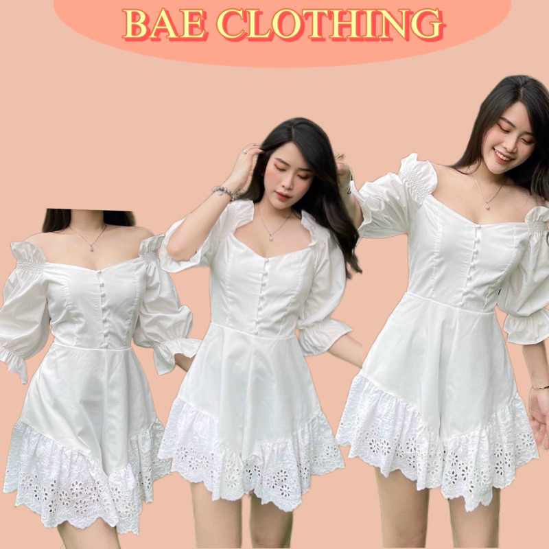 Jum Xinh SWEET JUMSUIT thiết kế phối ren tinh tế tone trắng sau lưng bo chun co giãn tôn dáng form chuẩn