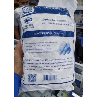 Bông viên y tế 500gram :an lành, bạch tuyết , bảo thạch,quick nure