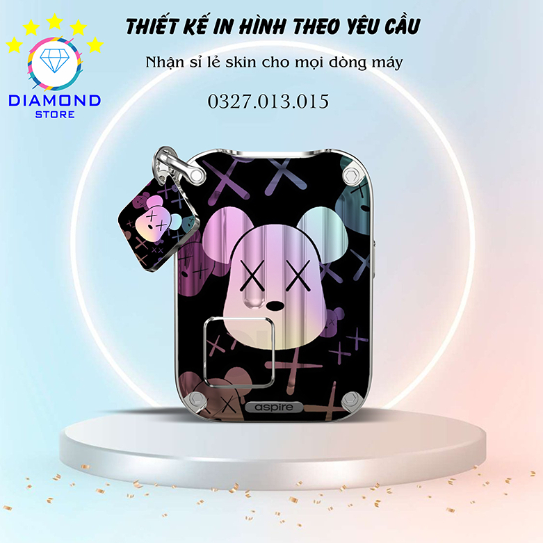 Miếng dán skin mẫu Gấu Brick cho Xlim V1 V2 , Favo , Feelin , Riil , Avo , Flexus , Wenax ,... in hình theo yêu cầ
