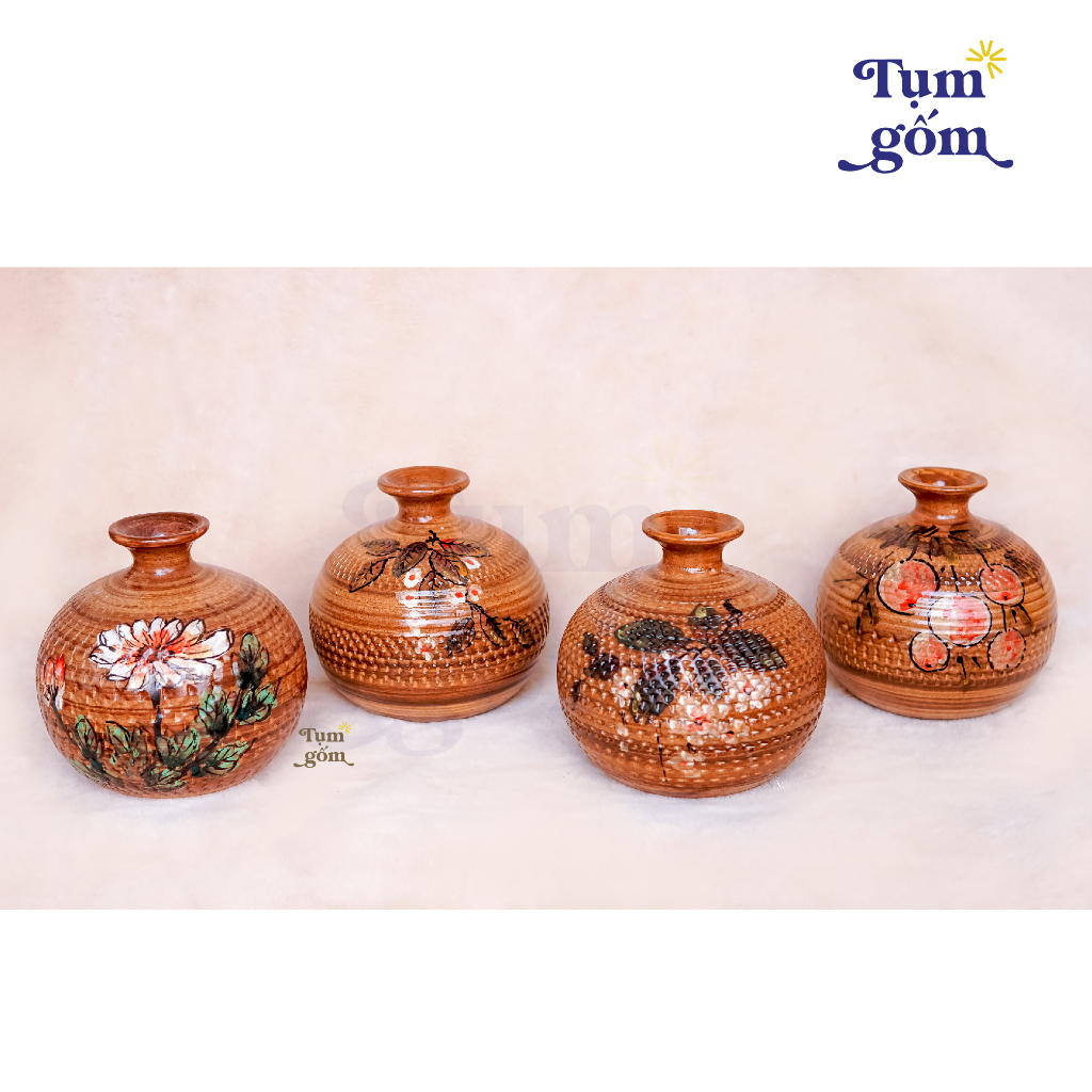 Bình Hút Tài Lộc - Bình Hút Lộc Phong Thủy - Lọ Hoa Gốm Men MỘC - Bình Hoa Decor Trang Trí