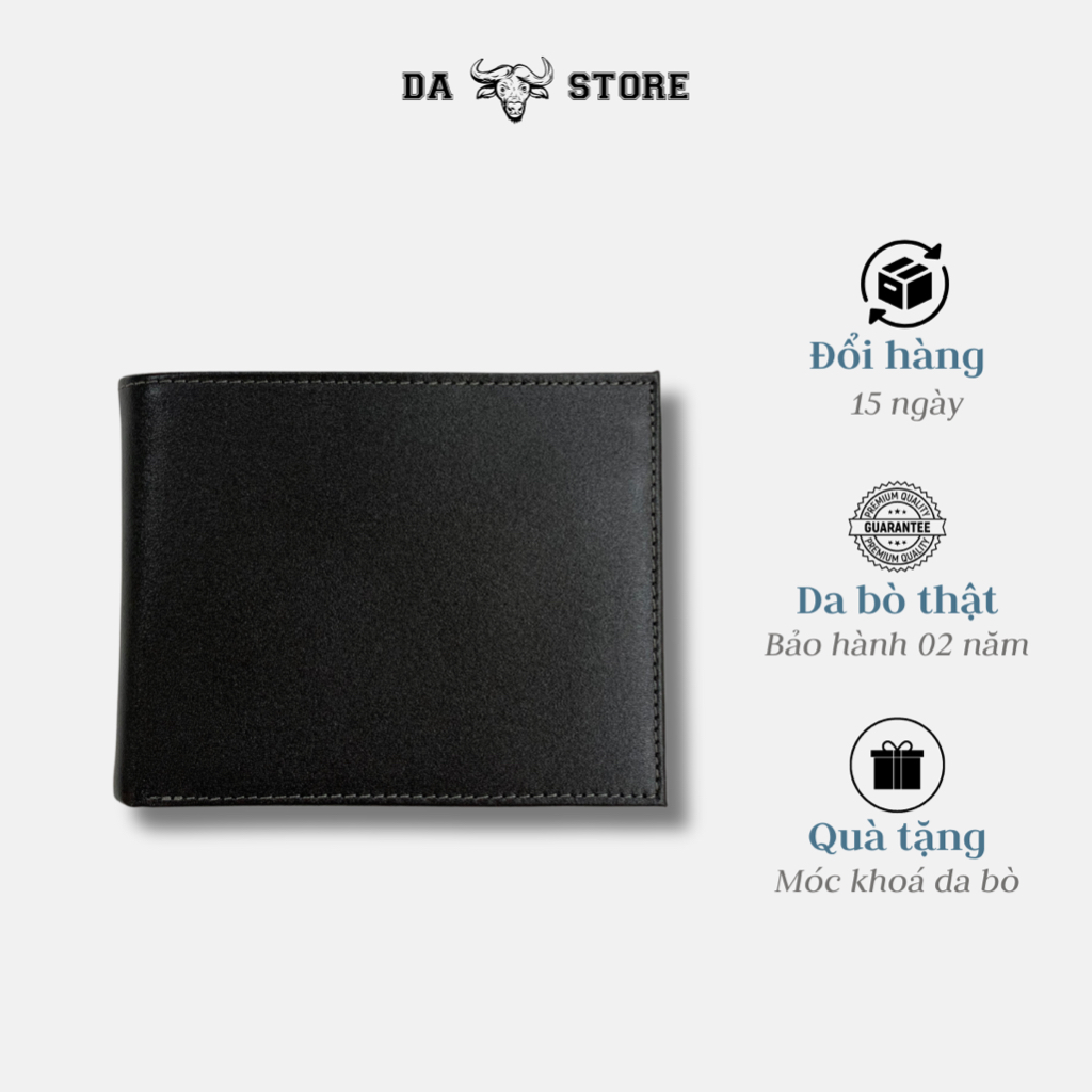 Bóp Ví Nam Da Bò Thật Cao Cấp Dáng Ngang Dập Vân Kim SDA3