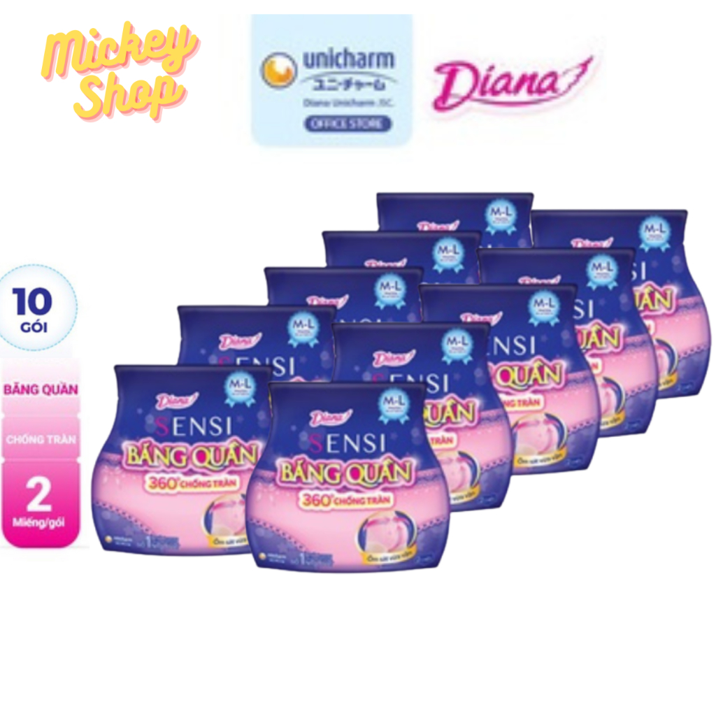 Combo 10 Gói Băng Đêm Dạng Quần Diana size M-L (2 chiếc/ gói)