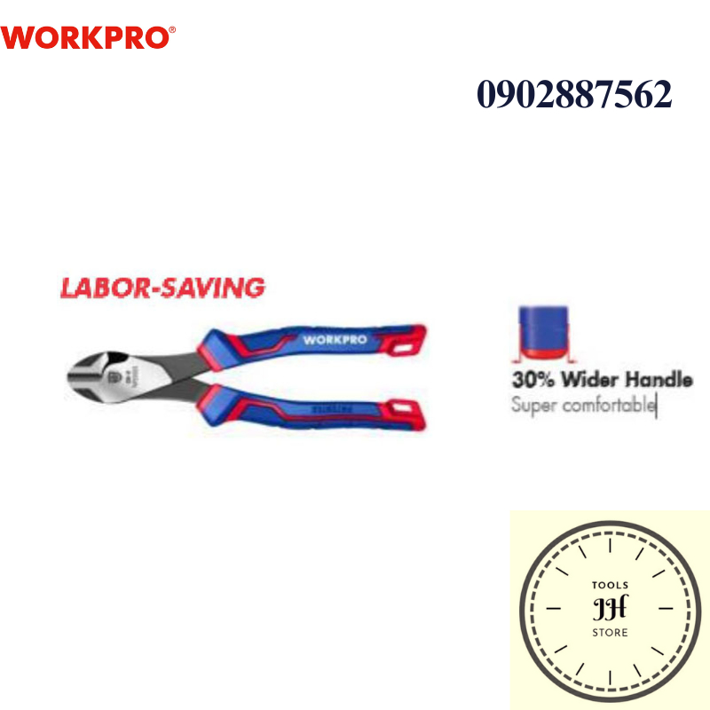 Kìm cắt thép CR-V trợ lực 7 inch 180mm cao cấp Workpro - WP231023