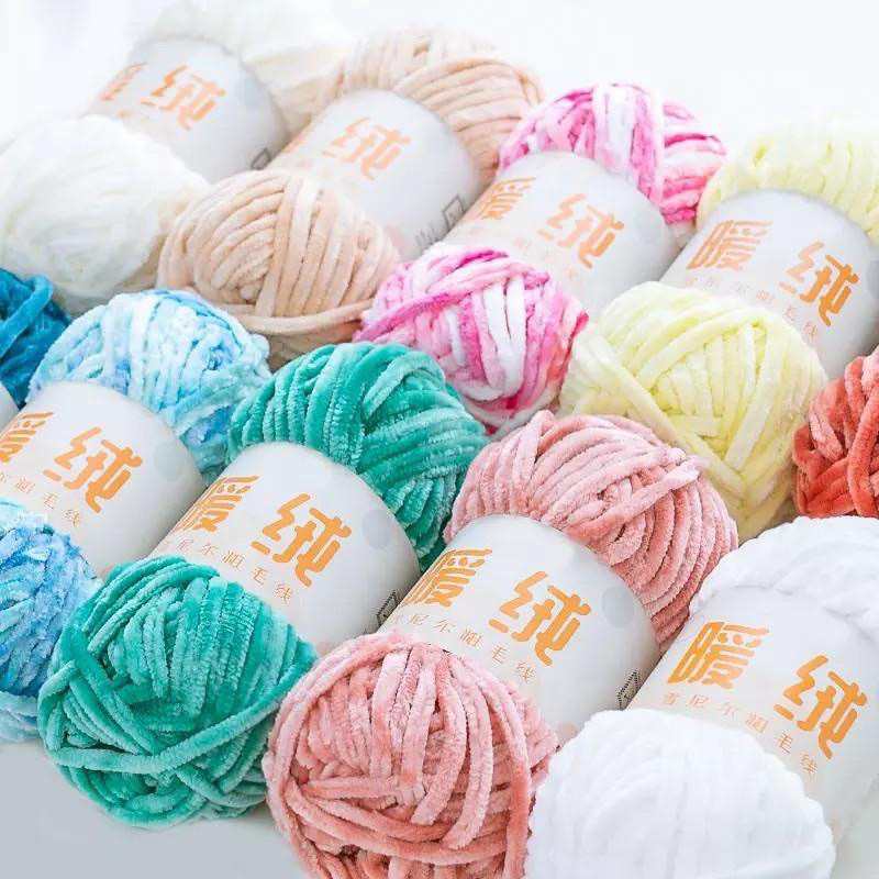🧶Len nhung Chenille mềm mại cuộn 100g🧶🧶